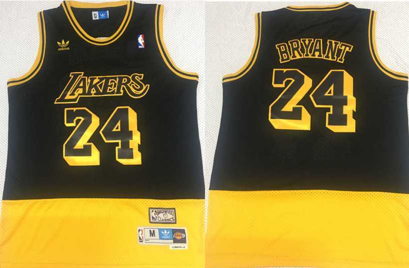 Lakers 24 Kobe Bryant Fluorescent Black Yellow Split Hardwood Classics Jersey,We sell and wholesale Lakers 24 Kobe Bryant Fluorescent Black Yellow Split Hardwood Classics Jersey on line form chian!